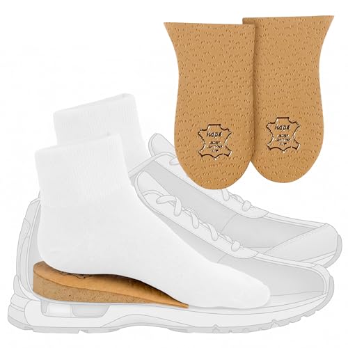 Elevador del Talón, Alzador del Talón, Almohadilla para Talón de Cuero, Almohadilla Zapato, Suministradas al NHS, 2 Piezas Izquierda y Derecha, Kaps Topmed (altura5 mm / 0.2 pulgadas - talla L)