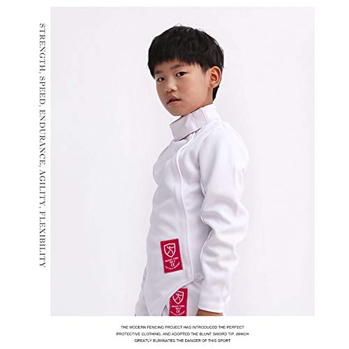 XIURAB Children Adult Fencing Jacket, Stab-Resistant Fabric Fencing Suit, CE Certified 350N Fencing Equipment Protective Suit, Foil/Epee/Sabre Fencing Suit