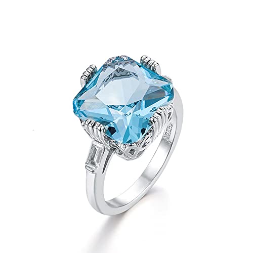 Anneaux jewelry woman en argent bague aigue-marine cadeau de mariage