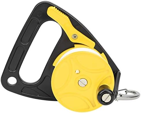 Diving Reel,Portable 150FT Diving Line Reel Multi Purpose Dive Reel Lightweight Diving Equipment with Large Reel Handle Card Position PP Rope Combination(Yellow) Scuba Diving Reel Line