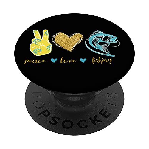 Peace Love Fishing Pêcheur drôle Pêcheur Pêcheur Chasseurs d PopSockets PopGrip Cover