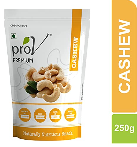 Image of ProV Premium Cashews | High Grade Whole Natural Kaju Rich in Protein Healthy Fats & Essential Minerals | Cholesterol-Free Crunchy Dry Fruit Snack | 250g