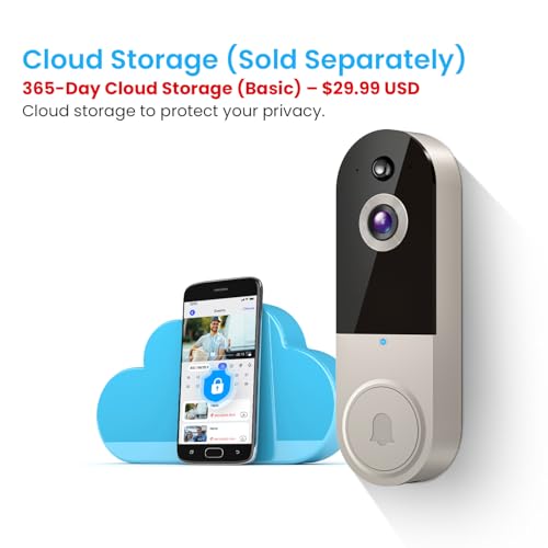 1080p Wireless Video Doorbell Camera, AI Human Detection, 2-Way Talk, Live View, Night Vision, Cloud Storage, 2.4G WiFi Only, Battery Powered, Indoor Outdoor Surveillance (Linen) - Image 6