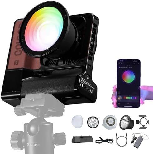 COLBOR Luz de vídeo W60R RGB, luz de cámara de 60 W, control de 2...