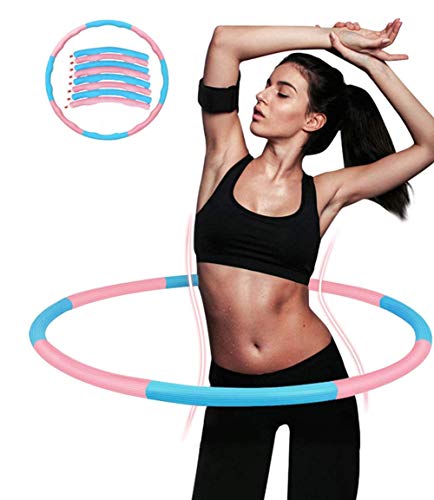 Lady of Luck Hula Hoop Fitness, Aros de Fitness para Adulto Desmontable con Espuma Diámetro Ajustable 8 Secciones Adelgazante Hula Hoop Adecuado para Damas, Hombres, Niños