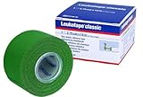 BSN Leukotape Cinta deportiva de 3,75 cm x 10 m, transpirable, resistente a desgarros, vendaje para deporte y ocio, cinta adhesiva inelástica respetuosa con la piel (verde, 6 rollos)