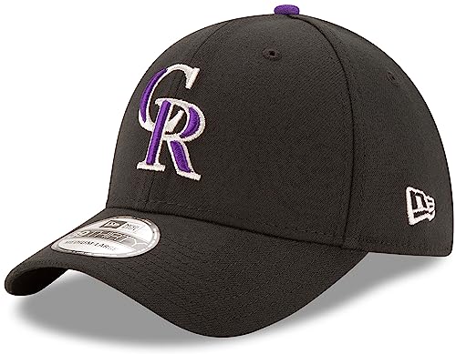 New Era MLB 39Thirty Team Classic Stretch Flex Fit Team Color Primary Logo Primary Logo Baseball Cap Hat - Colorado Rockies Black - Medium-Large