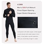 Lemorecn Men’s Surfing Wetsuit Super Stretch Neoprene 4/3mm Chest Zip Full Wetsuit for Men - Image 2