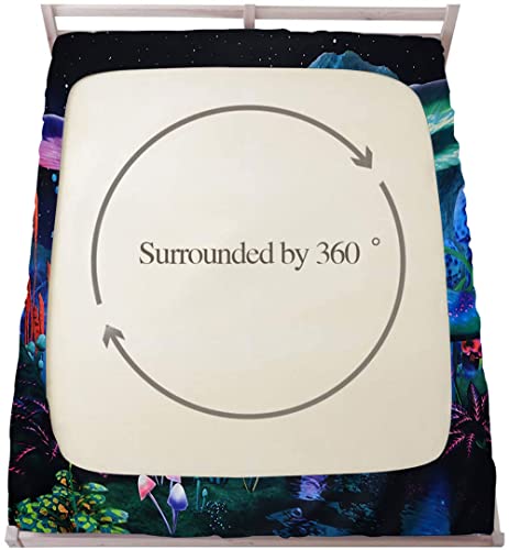 Noos 3D Mushroom Bed Sheet Full Size,Fantasy Forest Mushroom Fitted Sheet Galaxy Space Bedding Set For Teens And Kids 2Pcs(1 Mushroom Fitted Sheet And 1 Mushroom Pillowcases) #TOP5