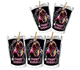 Singer Birthday Party Supplies, Music Party Supplies Include 24 Pcs Rock Star Juice Bag Stickers, Rock Star Singer Theme Party Decorations for Fans