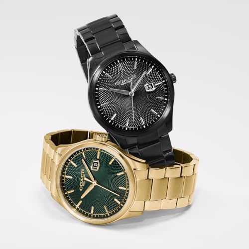 Image of COACH Men's Oliver 3H Quartz Watch, 41mm Case Size, Stainless Steel Bracelet, Date Display, Classic for Every Day - Gift for Him