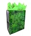 Gift Bag with Tissue, Large Size, Marijuana Bud and Leaves Print, with Cotton Handles, for Christmas, Holiday, Birthday, Wedding, Bachelor, and Bachelorette Occasions