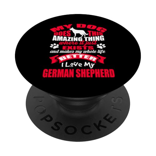 I Love My German Shepherd Dog Funny Puppy Dogs Lovers PopSockets PopGrip Adesivo