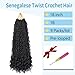 Senegalese Twist Crochet Hair with Curly Ends 18 Inch Natural Black Boho Island Twist Crochet Braids Boho Goddess Twist Crochet Hair for Black Women(9Packs, 1B)