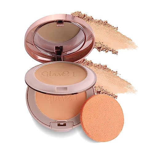 Image of Glam21 Powder Perfect Complexion 2-in-1 Compact 24gm with Oil Control formula | Sweatproof | Flowy Matte Finish (Almond - 04)