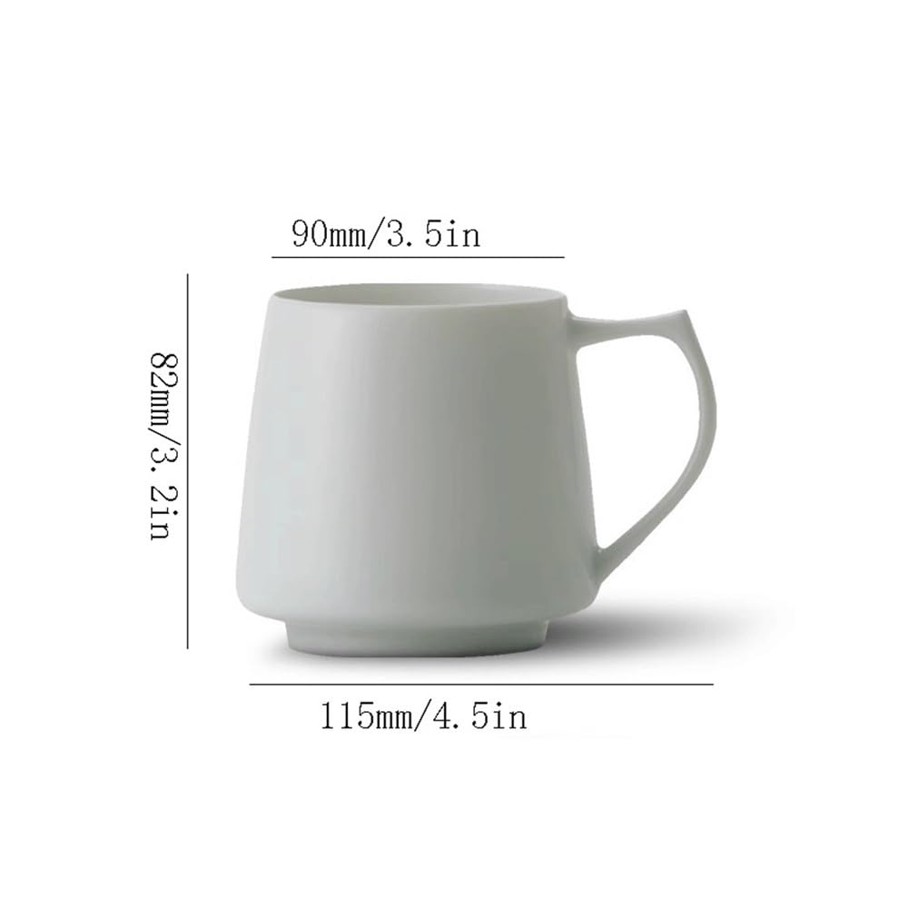 Tasse, Matte Keramik-Kaffeetasse, Schlafsaal, Teetasse, Frühstück, Saft, Milchbecher, 10,8 oz (320 ml), Nachmittagstee-Tasse, tragbare Wassertasse, für Mama, Papa, Oma, Ehefrau(Gray)