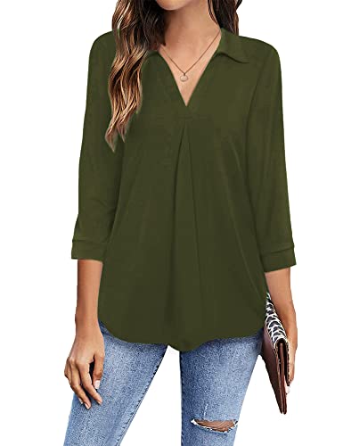 Image of Newchoice Womens 3 /4 Sleeve Shirts Business Casual Tops
