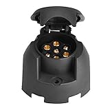 Keenso 7 Pin -Anhängerstecker, Wasserdicht 12 V 7 Pin Rund -Buchse -Kabelanschluss Europäische LKW -Anhänger -Licht -Signalanzeige