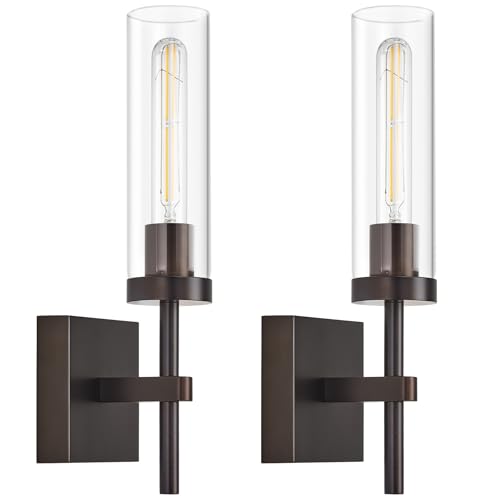SANTOSTOCK Oil Rubbed Bronze Battery Operated Wall Sconces with Remote Control, Wireless Wall Sconce Set of 2, Rechargeable Cordless Wall Lights for Living Room Bathroom Hallway Entryway Stairwell by SANTOSTOCK - Used condition - US$81.24