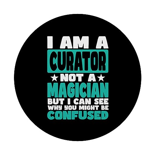 Funny Job Saying for Curator PopSockets Swappable PopGrip, Black - Image 3