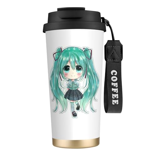 初音ミク タンブラー 500ml 蓋付き 水筒 マグボトル 真空断熱 多重構造 316ステンレス 保温保冷 直飲み 持ち運び 車 コーヒーカップ 持ち運び おしゃれ ビジネス coffee mug 男女兼用