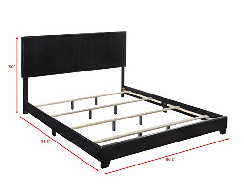 Crown Mark Erin Upholstered Panel Bed In Black, King #TOP2