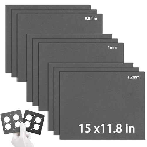 Image of 9 Pack 15 inchx11.8 inchNon Asbestos Gaskets Materials Sheet Set - High Temp Gasket Material for DIY Exhaust Gasket Maker, Engine Gaskets, Oil Diesel Gasoline Seal Repair, 0.8mm, 1mm, and 1.2mm