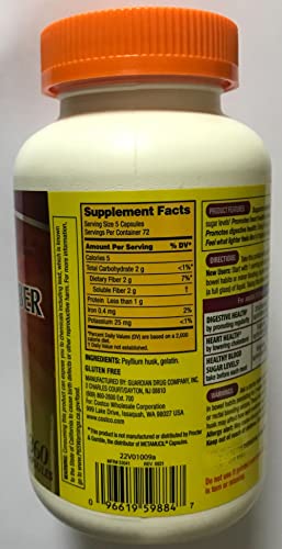 Fiber Capsules Kirkland Therapy for Regularity/Fiber Supplement, 360 capsules - Compare to the Active Ingredient in Metamucil Capsules - Image 3