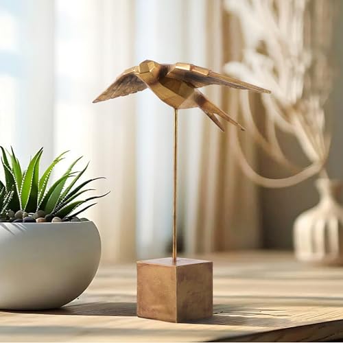 Estatua decorativa de golondrina en resina para mesa