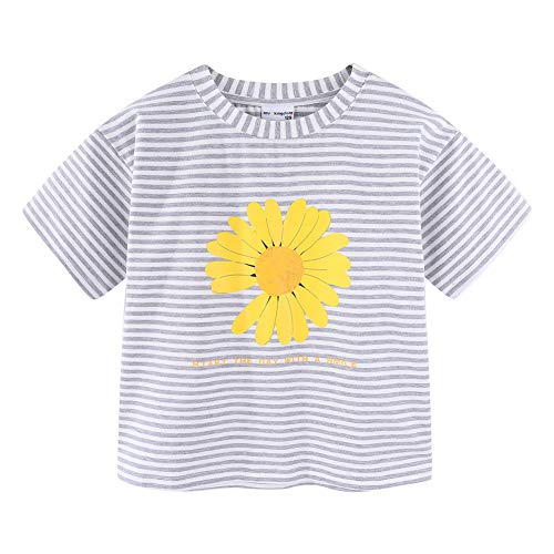 Image of Mud Kingdom Toddler Little Girls T-Shirts Colorful Love Heart Printing Ruffle Sleeve Valentine's Day Tees Casual Summer