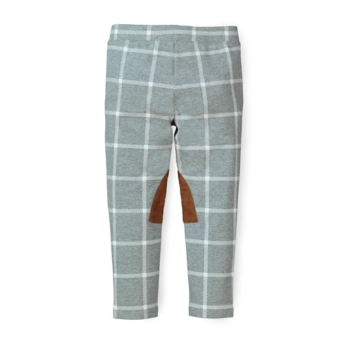 Hope & Henry Girls' Ponte Riding Pants, Gray and White Plaid, 12 - 18 Months - Thumbnail 3
