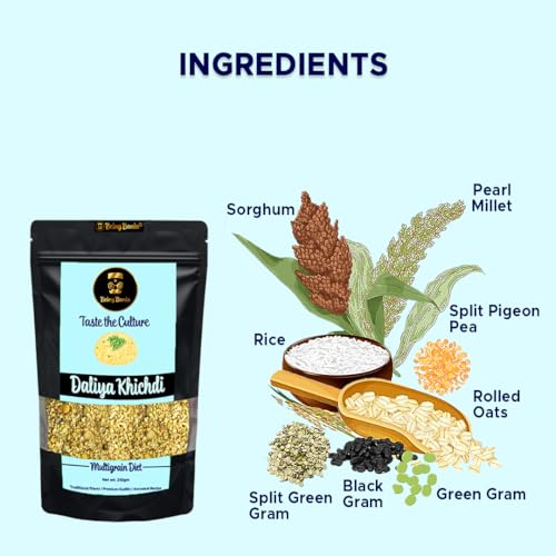 Image of Being Bania Premium Multigrain Daliya, 210g | 100% Natural | High Fiber with Rolled Oats and 8+ grains | Healthy Dalia Khichdi | Diet Food for healthy life (Pack of 2)
