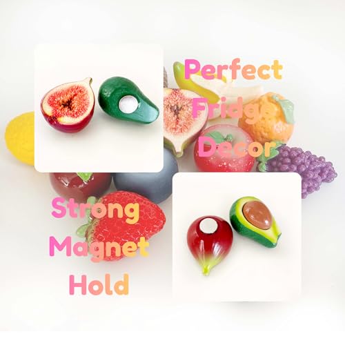 Set de 12 imanes de frutas 3D realistas para refrigerador miniatura 4