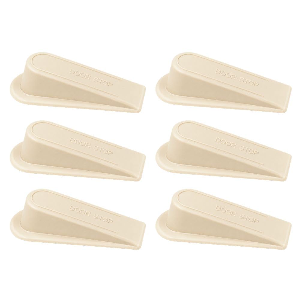 Welari Heavy Duty Door Wedge, Cream, Rubber, for Indoor and Outdoor Use, 6 Pack