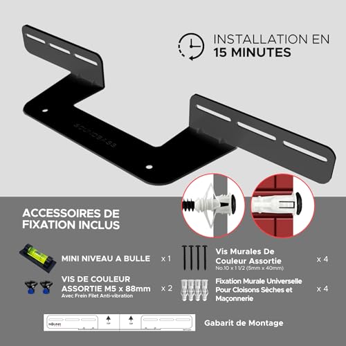 Support barre de son Sonos Beam avec kit de montage complet - Son optimisé - 6