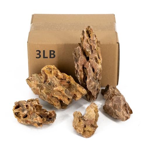 ChaoLeHo Aquariums Stones Natural Rocks 3Lb Aquarium Rock for Fish Tank Aquascaping,Aquariums,Terrariums,Vivariums,Decorative Stone,Reptile Enclosures,Paludariums,and Gardens-（2-5 Inch）