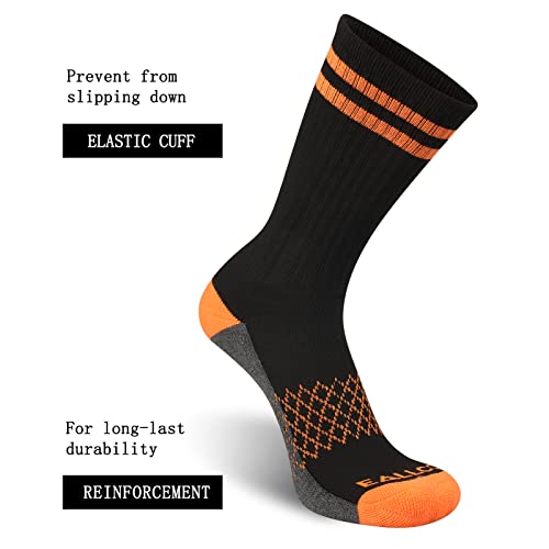 eallco Meias femininas atléticas de trabalho de panturrilha meias de corrida longas acolchoadas 6 pa