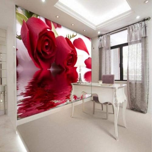 Mural 3D con reflejos románticos texturizado en seda para salones 3
