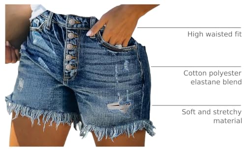 Image of MODARANI Denim Shorts for Women Distressed Jean Shorts Ripped Summer Hot Short