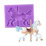 Carousel Silicone Fondant Mould Sugar Paste Baking Mould Cookie Pastry Random Color (Stlye 1)