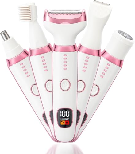 Bikini trimmers for women 5-in-1 Trimmer for Women | Bikini Trimmer for Women | Eyebrow Trimmer & Facial Hair Removal Machine | 90 Mins Runtime (Bikini trimmer for woman)