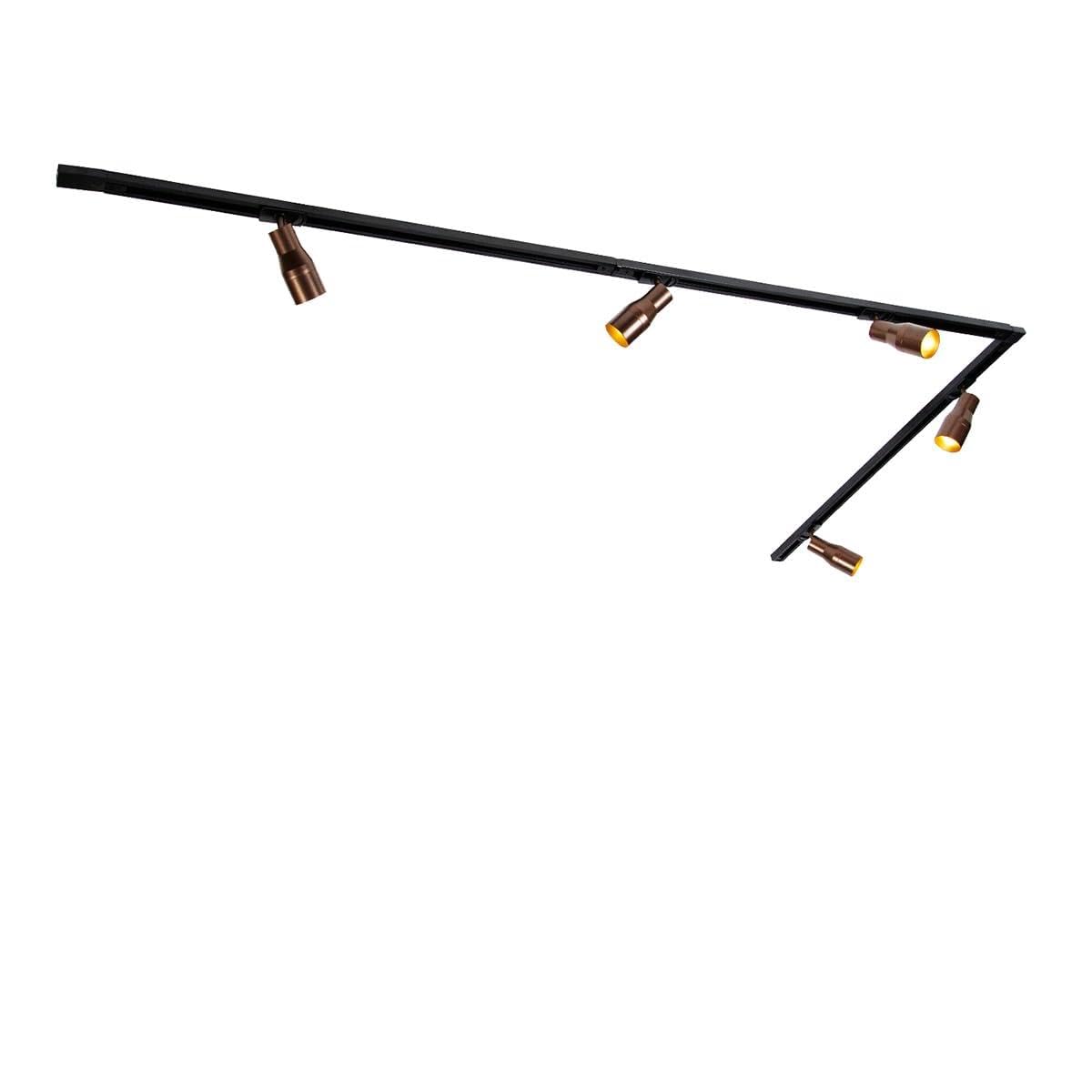 Qazqa moderno kit de iluminación de carril bronce 312.6 cm Iconic Kohua