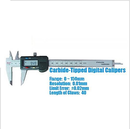 Gowe 0 ~ 150 mm Tête en carbure Digital à coulisse/pied à coulisse/outil de mesure/Instrument avec limite de 0,02 mm d'erreur