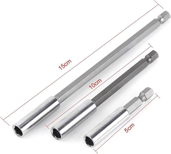 Image of AASONS 3 Piece 1 /4'' Hex Shank Quick Release Screwdriver Extension Bit Holder Connection Rod Adapter Sleeve 50mm /100mm /150mm