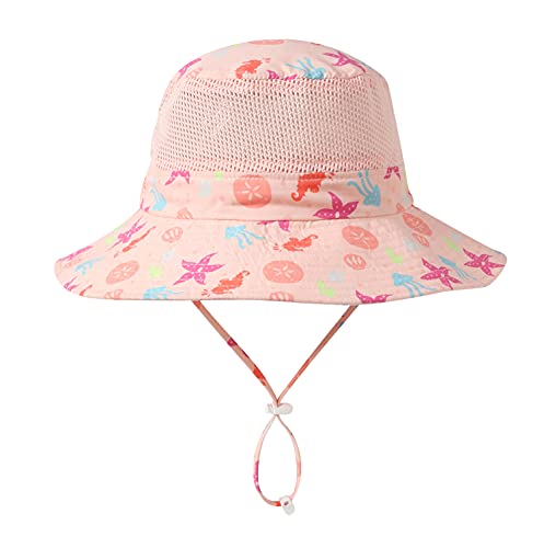 Image of Home Prefer UPF50+ Wide Brim Sun Hat Boys Girls Sun Protection Hat Zoo Beach Swim Safari Bucket Hat for Baby Toddler Kid