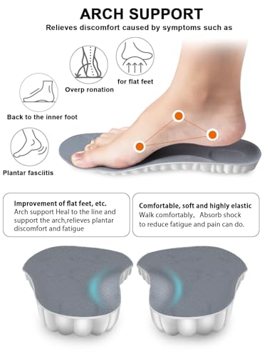 Image of 4D Cloud Insoles for Men and Women, Arch Support Insoles, Memory Foam Insoles, Shock Absorption and Cushioning Sports Shoe Insoles for Foot & Joint Support (M Men 7-8 | Women 8-9, Gray)