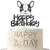 Happy Birthday French Bulldog Cake Topper, Puppy Happy Birthday Party Cake Supplies, Animal/Pet Puppy Theme Birthday Party Supplies