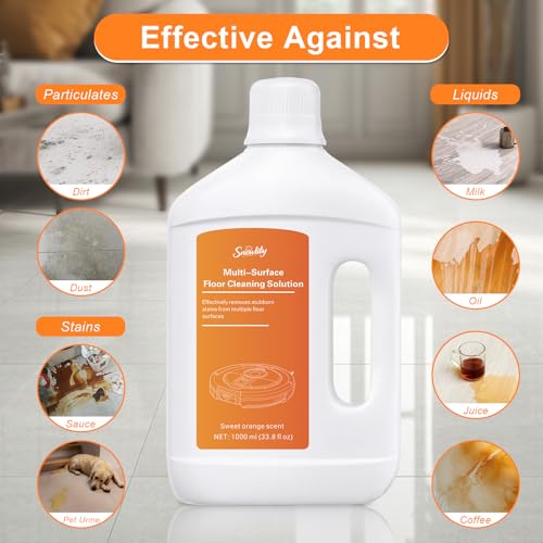 33.81 fl oz/1L Floor Cleaning Solution Compatible with Dreame Wet & Dry Vacuum, No residue & Pet-friendly, Household Floor Cleaners Suitable for Robot Vacuum Cleaners and Floor Mops, Sweet Orange — view 6