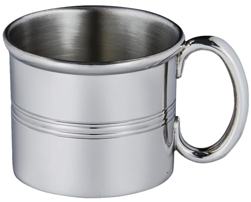 I LUV LTD Shaving Mug with Handle in Pewter Classic Mens Shaving Mug for Creating Rich Lather Bathroom Accessory