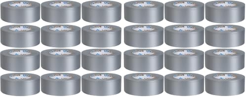Image of Oleitodh Silver Heavy Duty Duct Tape Bulk 24 Pack -2 inch 60 Yards Each,Strong No Residue, All-Weather, Tear by Hand, Waterproof Gray Tape for Indoor Outdoor Use,Multi Purpose Home Repair